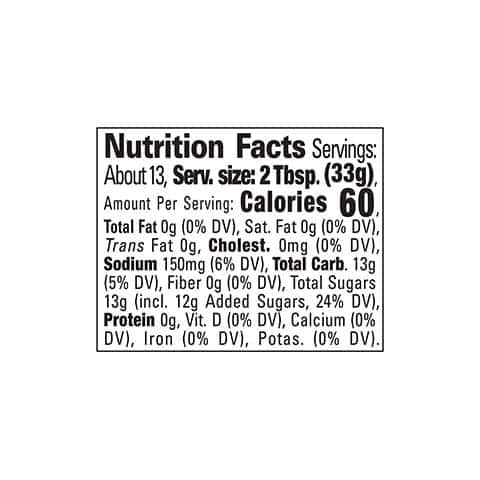Sweet Spicy Sauce Nutritional Facts Panel