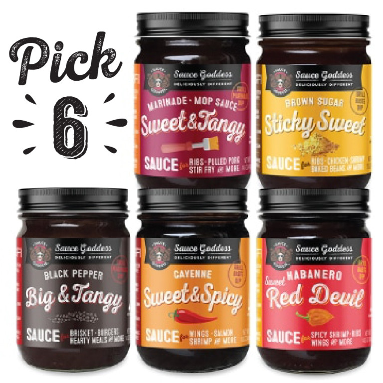 Saucy 6 Pack- pick 6 jars from our flavors of sauce