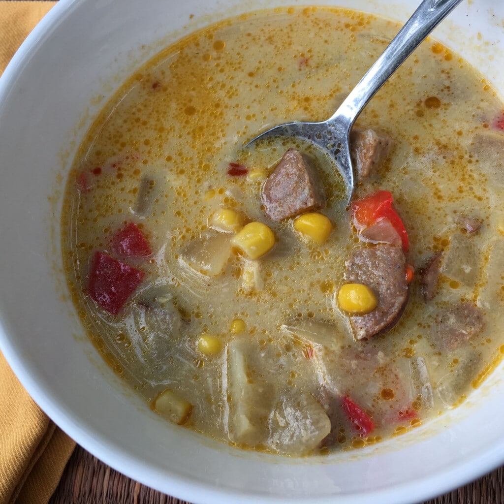 Spiced Sausage Corn Chowder