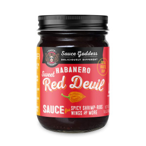 jar of Sweet Red Devil sauce