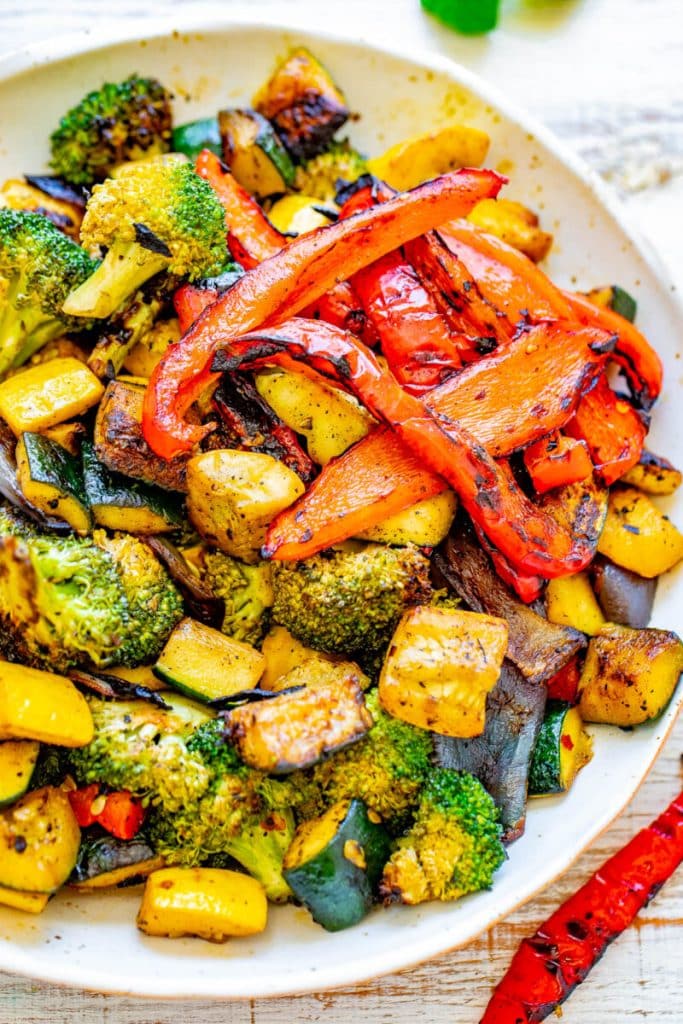 grilled veggies on the plate